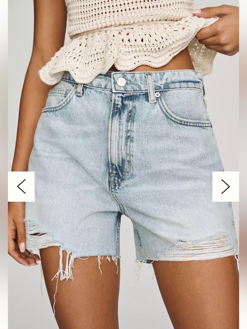 NWT🌷(27) Reformation Saige High-Rise Denim Shorts - Picture 11 of 13